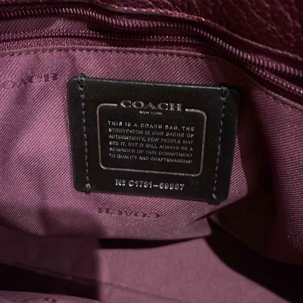 Coach in EUC Crossbody/ Handbag in a Purple Color very unique a gorgeous - Picture 8 of 13